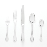 With a dedication to perfection and quality, Christofle flatware creations unite craftsmanship and modern technique for flatware that is handed down through generations. Trimmed with a crossed ribbon ending in a bow, this collection was a favorite of Marie-Antoinette and typical of Louis XVI style. With a dedication to perfection and quality, Christofle flatware creations unite craftsmanship and modern technique for flatware that is handed down through generations. Trimmed with a crossed ribbon ending in a bow, this collection was a favorite of Marie-Antoinette and typical of Louis XVI style.