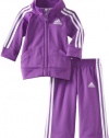 adidas Baby-Girls Infant Iconic Tricot Set, Dark Purple, 6 Months