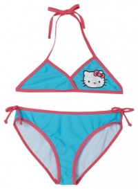 Hello Kitty Girls 7-16 Big Girls Americas Sweetheart 2 Piece Bikini Swimwear, Aqua, 10/12 Hello Kitty Girls 7-16 Big Girls Americas Sweetheart 2 Piece Bikini Swimwear, Aqua, 10/12