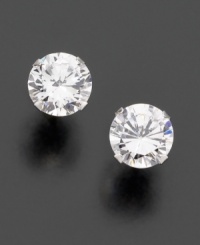 Step into the spotlight. Round-cut cubic zirconia is set in 14k white gold (3-1/2 ct. t.w.) Step into the spotlight. Round-cut cubic zirconia is set in 14k white gold (3-1/2 ct. t.w.)