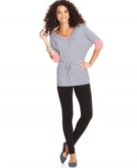 Kick back in Cha Cha Vente's striped top. Paired with leggings, it's the perfect weekend look! Kick back in Cha Cha Vente's striped top. Paired with leggings, it's the perfect weekend look!