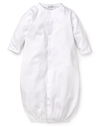 Gathered at the hem to keep their tiny feet cozy and safe, this super soft cotton gown converts to a cocoon for seamless play-to-nap transitions. Gathered at the hem to keep their tiny feet cozy and safe, this super soft cotton gown converts to a cocoon for seamless play-to-nap transitions.