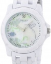 Sprout Women's ST6000MPWT Diamond Accented Eco-Friendly White Bracelet Corn Resin Watch