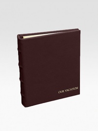 Handsome design crafted of hand-stained Italian goatskin is the perfect way to keep treasured photos neat and organized in clean pocket pages. 18 leaves hold 36 4 X 6 photographs 5½ X 6¾ Made in USAFOR PERSONALIZATIONSelect a color and quantity, then scroll down and click on PERSONALIZE & ADD TO BAG to choose and preview your monogramming options. Handsome design crafted of hand-stained Italian goatskin is the perfect way to keep treasured photos neat and organized in clean pocket pages. 18 leaves hold 36 4 X 6 photographs 5½ X 6¾ Made in USAFOR PERSONALIZATIONSelect a color and quantity, then scroll down and click on PERSONALIZE & ADD TO BAG to choose and preview your monogramming options.