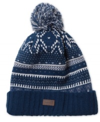The Fair Isle pattern on this beanie from Levi's gives it a traditional look while polar fleece adds a cozy touch to keep out the cold. The Fair Isle pattern on this beanie from Levi's gives it a traditional look while polar fleece adds a cozy touch to keep out the cold.
