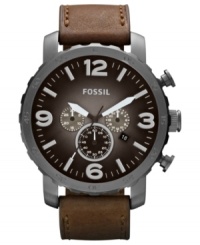 A versatile chronograph watch made for travel and work from Fossil's Nate collection. A versatile chronograph watch made for travel and work from Fossil's Nate collection.