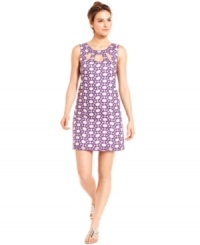 Embrace retro style with this vintage-inspired sheath dress from Studio M. Sultry cutouts at the neckline give it a chic, contemporary feel. Embrace retro style with this vintage-inspired sheath dress from Studio M. Sultry cutouts at the neckline give it a chic, contemporary feel.