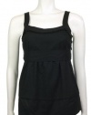 Juicy Couture Womens Black Soft Woven Ruffle Dot Tank Top Blouse, 0