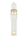 Do the white thing with this silicone watch strap from Michele, accented by a gleaming buckle. This band makes your practical piece pop.