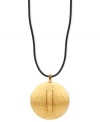 Go for the golden tone with this pendant necklace from Robert Lee Morris. Crafted from gold-tone mixed metal, the pendant centers a leather cord for an award-winning look. Approximate length: 35 inches. Approximate drop: 2-3/4 inches.