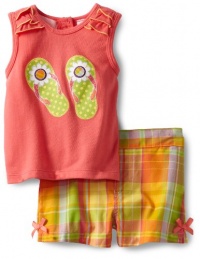 Kids Headquarters Baby-Girls Infant Top With Plaid Short, Pink, 24 Months Kids Headquarters Baby-Girls Infant Top With Plaid Short, Pink, 24 Months