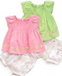 Best of the bunch. This sweetly smocked shirt and plaid short set from Guess will be the perfect pick to bring out her blooming beauty. Best of the bunch. This sweetly smocked shirt and plaid short set from Guess will be the perfect pick to bring out her blooming beauty.