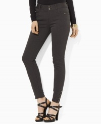Lauren Ralph Lauren's slim twill pant is finished with chic buttons at the ankle for a modern update. (Clearance) Lauren Ralph Lauren's slim twill pant is finished with chic buttons at the ankle for a modern update. (Clearance)