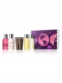 Travel is all wrapped up. When you're embarking on a journey, this enriching six-piece collection for hair, body, hands and feet is vital. Concentrated plant and mineral actives and high-impact aroma oils, including gulf of guinea pink pepperpod, desert plant extracts, ziao jao and Indian cress, help to cleanse, condition and pamper at every stage of your trip. This in-flight friendly travel set comes complete with a clear travel bag. Made in England. Travel is all wrapped up. When you're embarking on a journey, this enriching six-piece collection for hair, body, hands and feet is vital. Concentrated plant and mineral actives and high-impact aroma oils, including gulf of guinea pink pepperpod, desert plant extracts, ziao jao and Indian cress, help to cleanse, condition and pamper at every stage of your trip. This in-flight friendly travel set comes complete with a clear travel bag. Made in England.