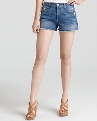 7 For All Mankind Shorts - Vintage Cut Off Denim Shorts in Distressed Del Azul