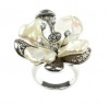 Judith Jack Freshwater Pearl and Marcasite Flower Ring Set in Sterling Silver, Size 7