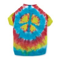 Casual Canine Cotton 14-Inch Tie Dye Peace Sign Dog Tee, Small/Medium Casual Canine Cotton 14-Inch Tie Dye Peace Sign Dog Tee, Small/Medium