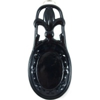 Old Dutch Jet Black Fleur De Lis Spoon Rest, 8 by 3-3/4-Inch Old Dutch Jet Black Fleur De Lis Spoon Rest, 8 by 3-3/4-Inch