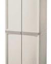 Sterilite 01428501 4-Shelf Utility Cabinet with Putty Handles, Platinum