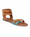 A little bit of contrast, a lot of style. The colorblocked buckle on Vince Camuto's Mirando sandals gives these unique shoes an interesting flair.