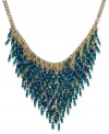 With a waterfall of blue and green glass beads, this statement necklace from Style&co. is a refreshing change of pace. Crafted in gold tone mixed metal. Approximate length: 18 inches + 3-inch extender. Approximate drop: 2 inches.