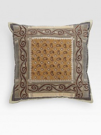A luxurious accent pillow rendered in plush, hand-embroidered velvet with a French-inspired paisley design.Zip closure18 squareCottonPolyfillDry cleanImported A luxurious accent pillow rendered in plush, hand-embroidered velvet with a French-inspired paisley design.Zip closure18 squareCottonPolyfillDry cleanImported