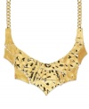 Hammer home your new look with this golden necklace from Bar III. Features hammered gold tone mixed metal pieces. Approximate length: 17 inches + 2-1/2-inch extender. Approximate drop: 2 inches.