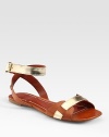 Elizabeth and James Paige strappy leather and metallic sandals 6.5