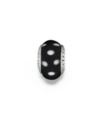 This cute bead features a classic and timeless pattern in black and white Murano glass and sterling silver. Donatella is a playful collection of charm bracelets and necklaces that can be personalized to suit your style! Available exclusively at Macy's. This cute bead features a classic and timeless pattern in black and white Murano glass and sterling silver. Donatella is a playful collection of charm bracelets and necklaces that can be personalized to suit your style! Available exclusively at Macy's.