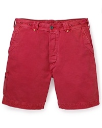 These sporty, ultra-hip shorts are the ultimate in casual cool, with fun details like decorative buttons on the waistband and a pocket on the lower right leg. These sporty, ultra-hip shorts are the ultimate in casual cool, with fun details like decorative buttons on the waistband and a pocket on the lower right leg.