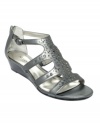 A sexy metallic gladiator like the Jessyca wedges sandals by Alfani are a great choice when you want to be casual and comfortable, yet accessorized to perfection.
