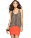 Fringe adds an on-trend frontier feel to this BCBGMAXAZRIA tank -- perfect for a dressing up denim!