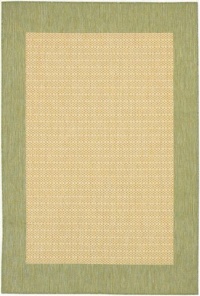 Couristan Recife Checkered Field Natural/Green Area Rug 5'3x7'6