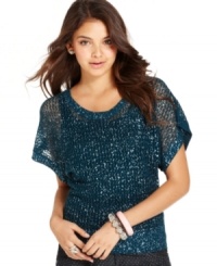Punctuate your day time ensemble with Dolled Up's textured, open-knit sweater: a sweet style to layer over dresses and jeans alike. Punctuate your day time ensemble with Dolled Up's textured, open-knit sweater: a sweet style to layer over dresses and jeans alike.