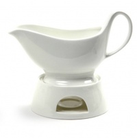 Norpro Porcelain Gravy Sauce Boat with Stand and Candle Norpro Porcelain Gravy Sauce Boat with Stand and Candle