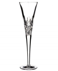Crystal couture. Monique Lhuillier's Ellypse flute balances a minimalist stem with a pattern of intersecting cuts and rounded scoops in sumptuous Waterford crystal. Crystal couture. Monique Lhuillier's Ellypse flute balances a minimalist stem with a pattern of intersecting cuts and rounded scoops in sumptuous Waterford crystal.