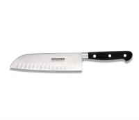 Victorinox Cutlery 7-Inch Forged, Granton Edge Santoku Knife, Blade, Black POM Handle Victorinox Cutlery 7-Inch Forged, Granton Edge Santoku Knife, Blade, Black POM Handle