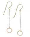 A classic style for day or night. Studio Silver's shapely circle drop earrings are crafted in 18k gold over sterling silver. Approximate drop: 2 inches.