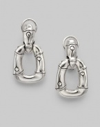 From the Bamboo Collection. Chunky doorknocker earrings display the distinctive look of bamboo with the unique Hardy touch. Sterling silver Drop, about 1¼ Width, about ¾ Post-and-hinge back Made in Bali