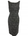 Carmen Marc Valvo womens cotton tweed shift dress