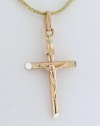 14k Rose Gold - Designer Pendant Cross Jesus - 1.3 Grams