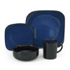 Gibson Lacerta 16-Piece Reactive Glaze Stoneware Dinnerware Set, Cobalt