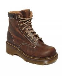 Ready for rugged adventures. Dr. Martens Jessica booties feature a lace-up vamp and contrasting stitching. Ready for rugged adventures. Dr. Martens Jessica booties feature a lace-up vamp and contrasting stitching.