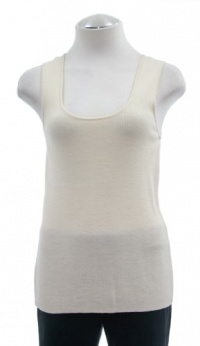 Eileen Fisher Soft White Merino Wool Ribbed Scoop Neck Tank Top X-Small Eileen Fisher Soft White Merino Wool Ribbed Scoop Neck Tank Top X-Small