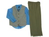 Nautica 4 Piece Boy's Outfit - Vest, Tie, Shirt and Pants Light Khaki 5