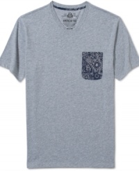 This isn't your ordinary tee, a slight touch of print gives this American Rag v-neck a stylish edge. This isn't your ordinary tee, a slight touch of print gives this American Rag v-neck a stylish edge.