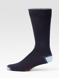 A classic style featuring lively, striped accents on the heel and toe. Mid-calf height62% pima cotton/37% nylon/1% Lycra®Machine washImported A classic style featuring lively, striped accents on the heel and toe. Mid-calf height62% pima cotton/37% nylon/1% Lycra®Machine washImported
