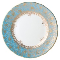 Inspired by the flamboyant designs of the 19th century, Eden Turquoise is both refined and sophisticated. This Limoges porcelain dinnerware service is a remarkable reproduction that captures the beauty of engraved gold work. Made in Limoges, France. Inspired by the flamboyant designs of the 19th century, Eden Turquoise is both refined and sophisticated. This Limoges porcelain dinnerware service is a remarkable reproduction that captures the beauty of engraved gold work. Made in Limoges, France.