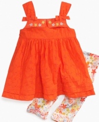 Your fashionista-in-training will be stepping out in sassy style with this bright tank and floral legging set from Kids Headquarters. Your fashionista-in-training will be stepping out in sassy style with this bright tank and floral legging set from Kids Headquarters.