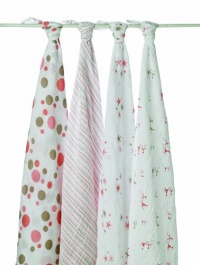 aden + anais 4 Pack Muslin Swaddle Wrap, Star Light aden + anais 4 Pack Muslin Swaddle Wrap, Star Light